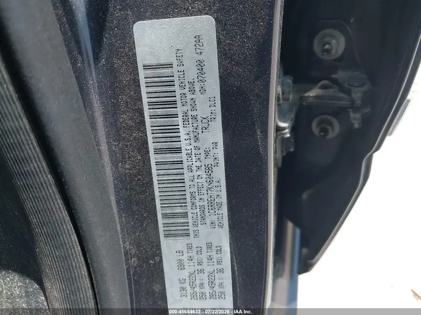 2019 RAM 1500 LIMITED  4X2 5'7 BOX