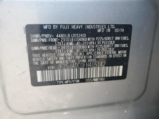 2015 SUBARU FORESTER 2.5I PREMIUM  