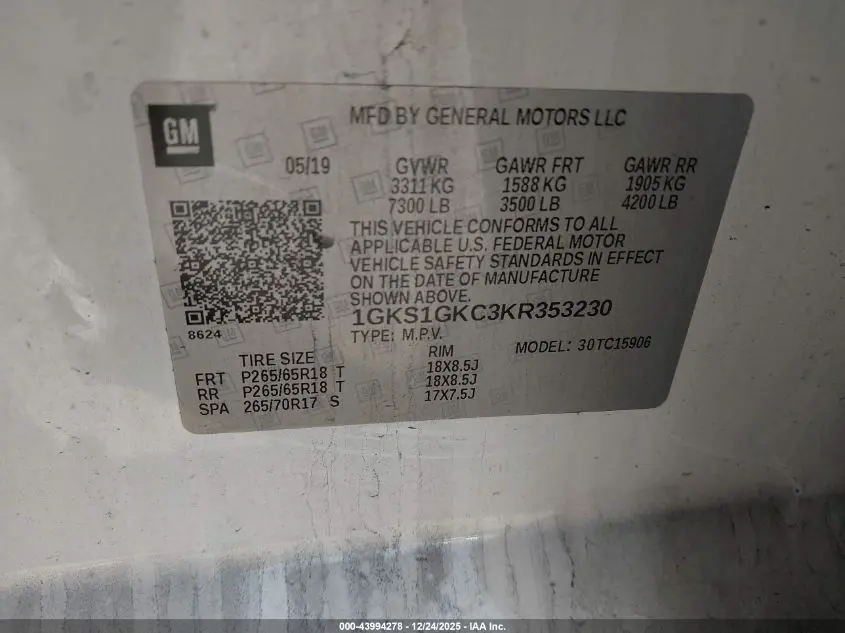 2019 GMC YUKON XL SLT