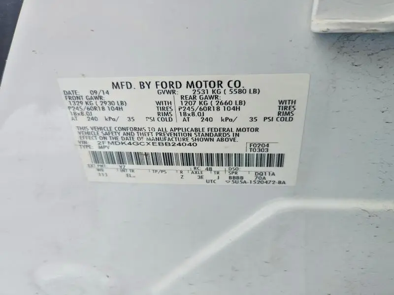 2014 FORD EDGE SE  