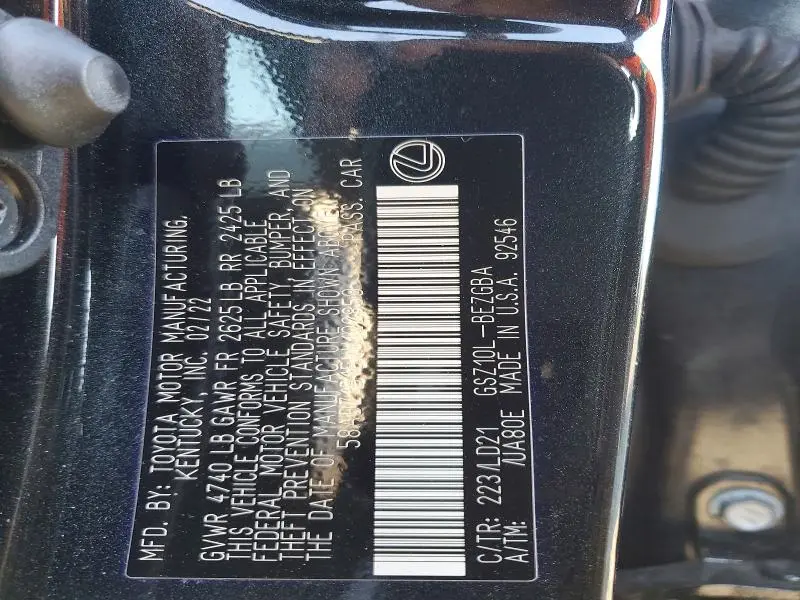 2022 LEXUS ES 350 BASE  