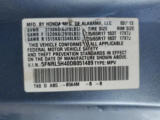 2013 HONDA ODYSSEY EX