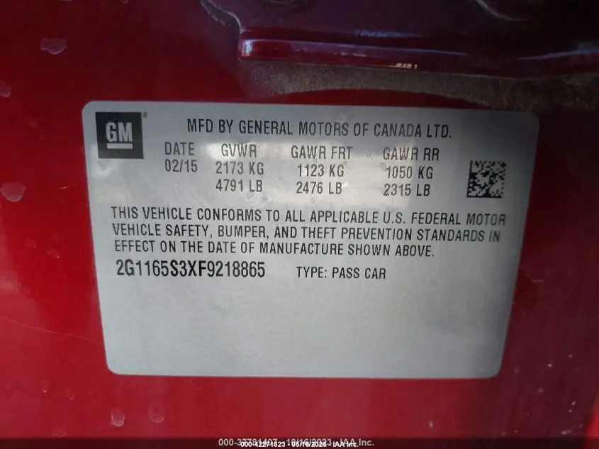 2015 CHEVROLET IMPALA 2LZ