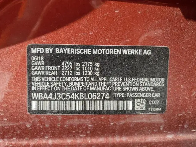 2019 BMW 430XI GRAN COUPE  