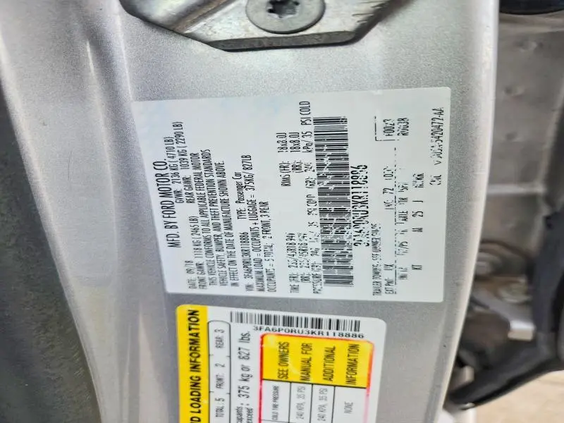2019 FORD FUSION TITANIUM  