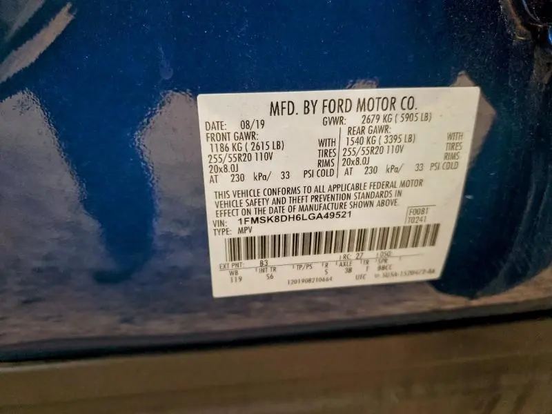 2020 FORD EXPLORER XLT  