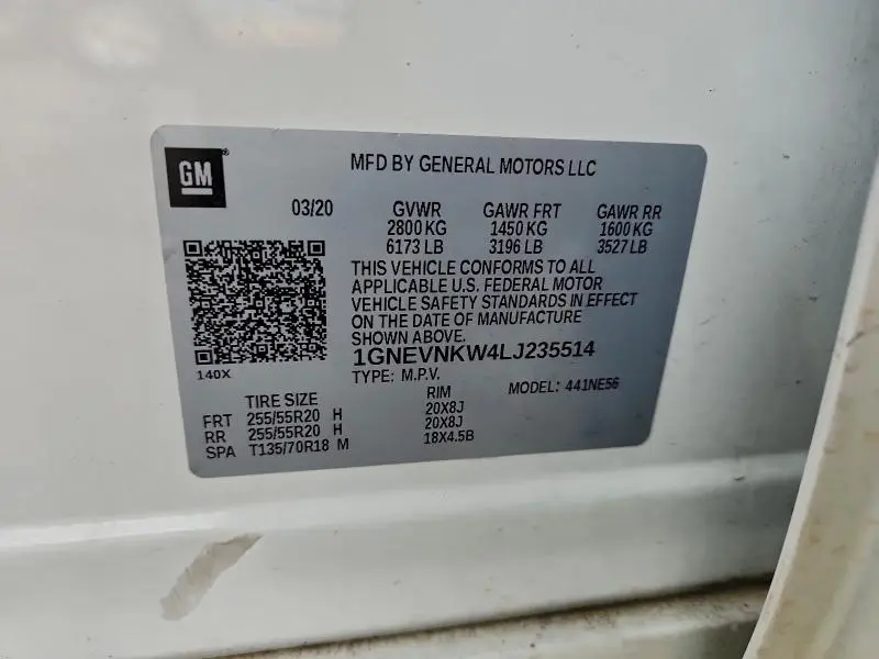 2020 CHEVROLET TRAVERSE HIGH COUNTRY  