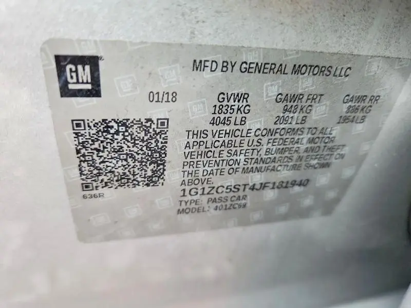 2018 CHEVROLET MALIBU LS  