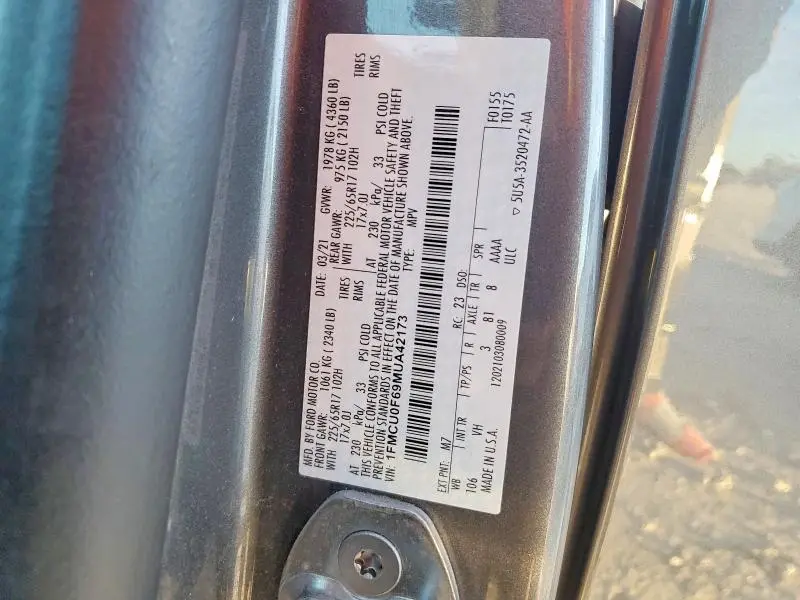 2021 FORD ESCAPE S  