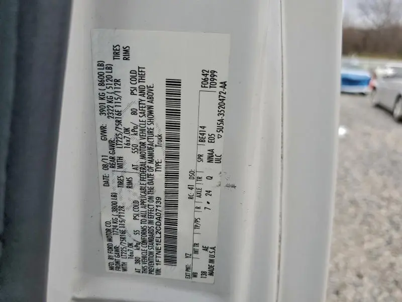 2012 FORD ECONOLINE E150 VAN  