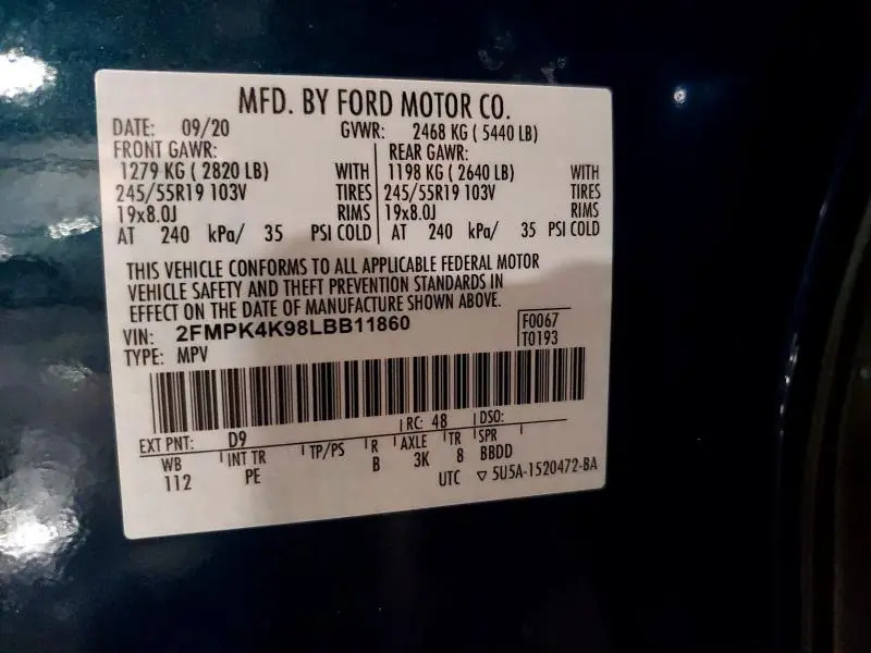 2020 FORD EDGE TITANIUM  