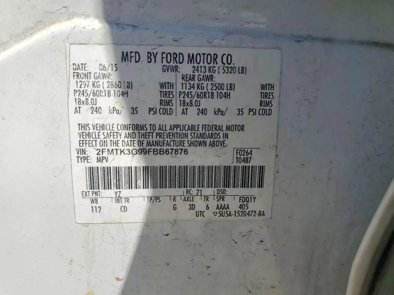 2015 FORD EDGE SE  