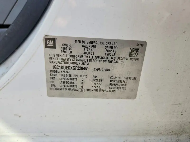 2016 CHEVROLET SILVERADO K2500 HEAVY DUTY  