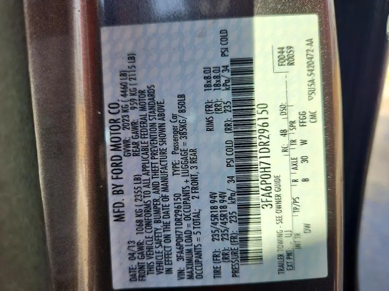 2013 FORD FUSION SE  