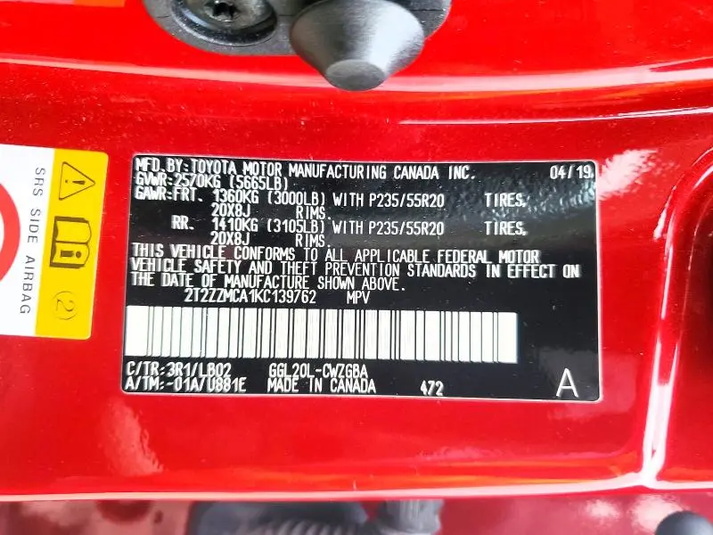 2019 LEXUS RX 350 BASE  