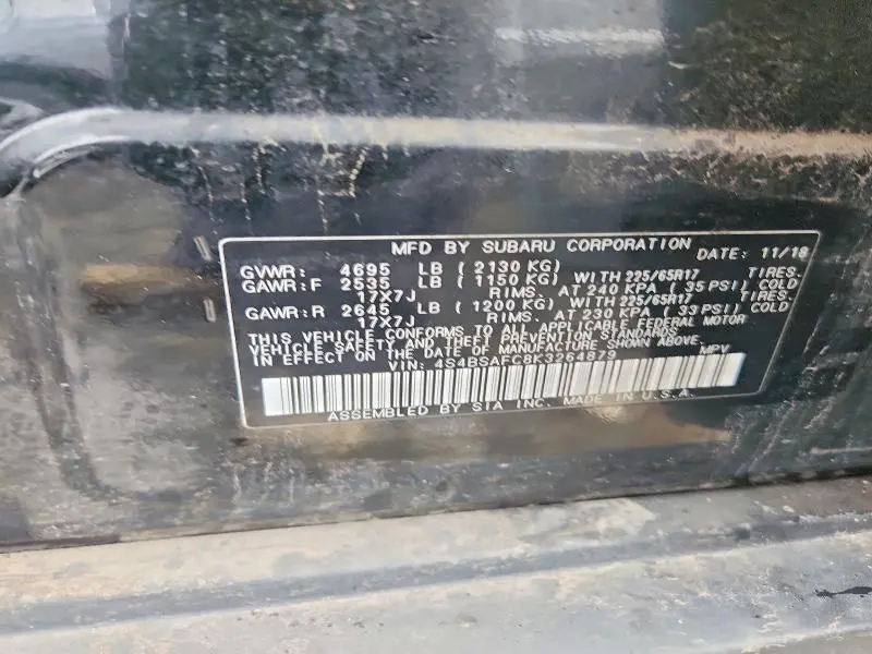 2019 SUBARU OUTBACK 2.5I PREMIUM  