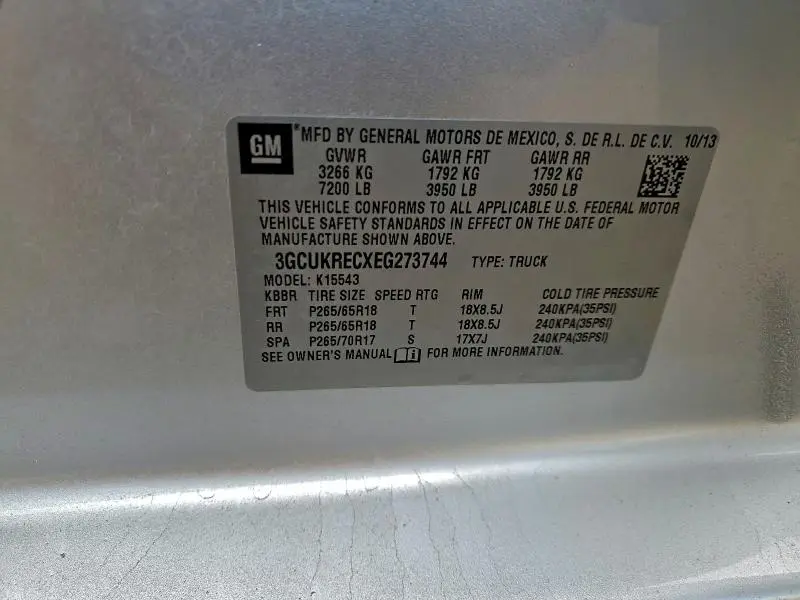 2014 CHEVROLET SILVERADO K1500 LT  