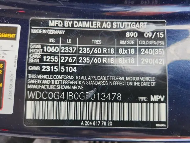 2016 MERCEDES-BENZ GLC 300