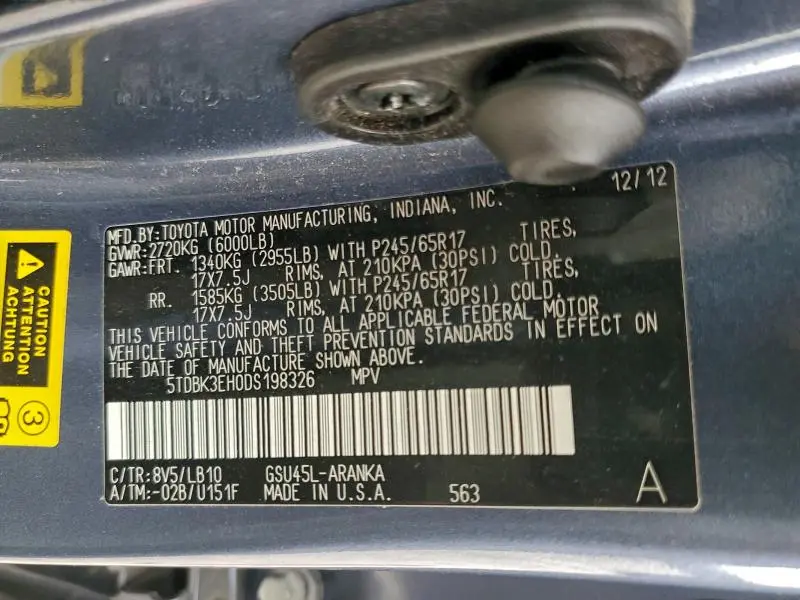 2013 TOYOTA HIGHLANDER BASE  