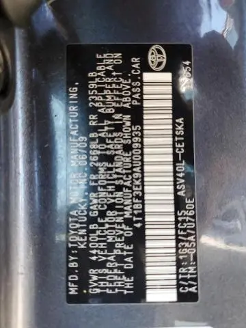 2010 TOYOTA CAMRY BASE  