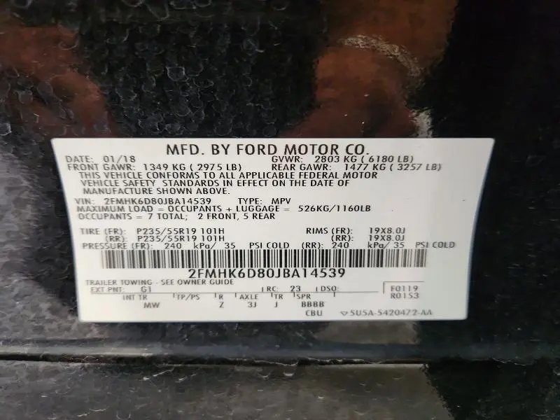 2018 FORD FLEX LIMITED  