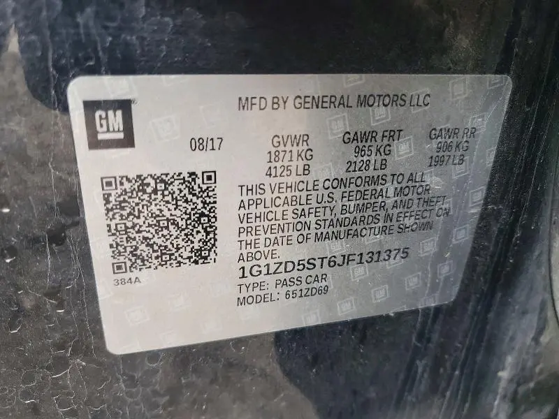2018 CHEVROLET MALIBU LT  