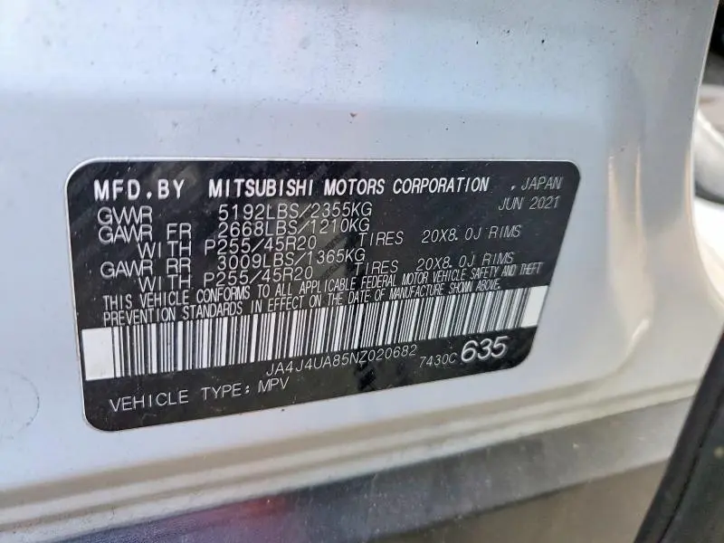 2022 MITSUBISHI OUTLANDER SE  