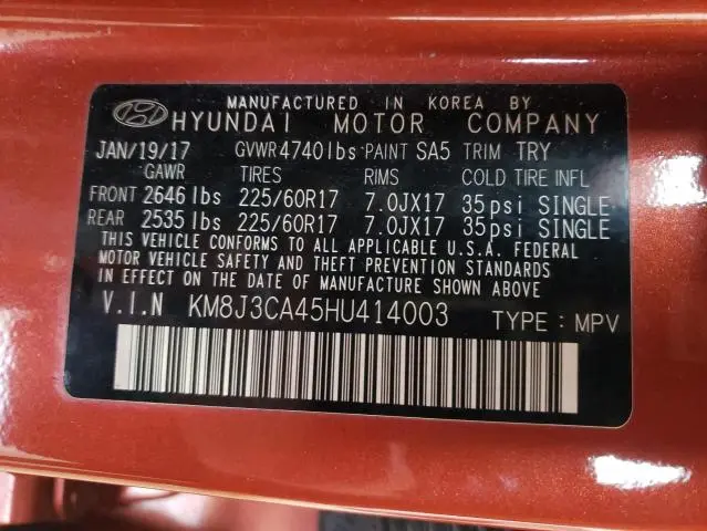 2017 HYUNDAI TUCSON LIMITED  