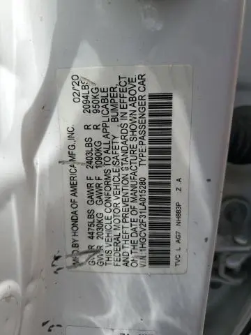 2020 HONDA ACCORD SPORT  