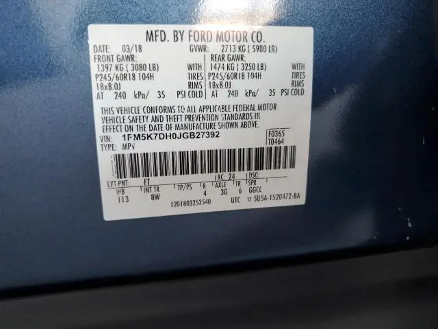 2018 FORD EXPLORER XLT  