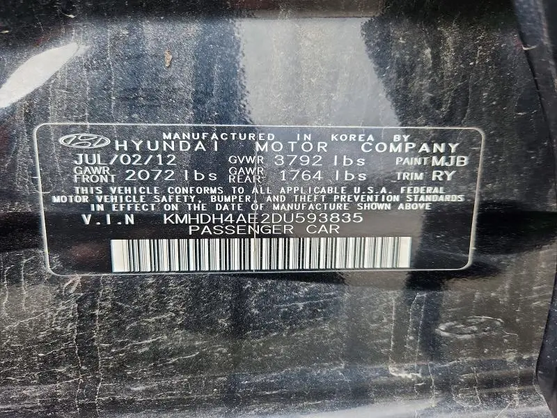 2013 HYUNDAI ELANTRA LIMITED  