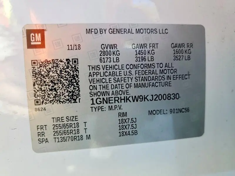 2019 CHEVROLET TRAVERSE LT  