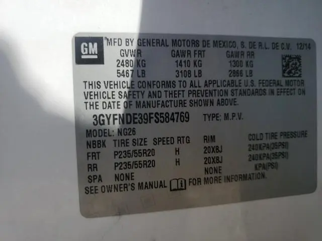 2015 CADILLAC SRX PREMIUM COLLECTION  