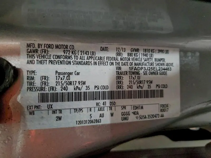 2014 FORD FOCUS TITANIUM  