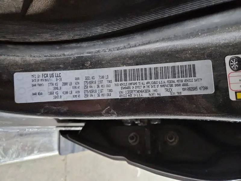 2019 RAM 1500 BIG HORN  