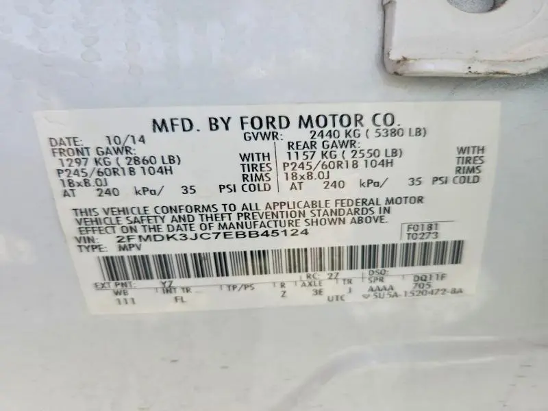 2014 FORD EDGE SEL  