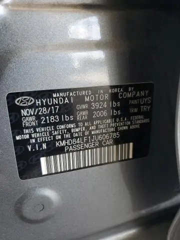 2018 HYUNDAI ELANTRA SEL  