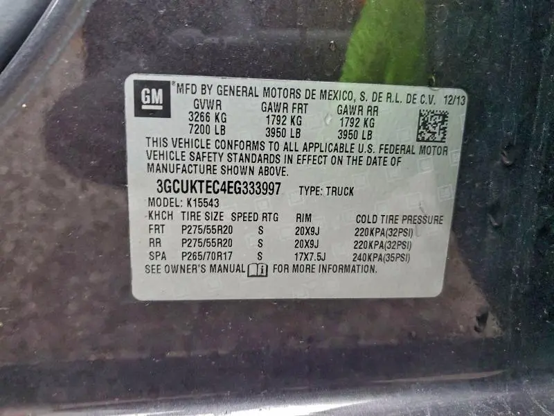 2014 CHEVROLET SILVERADO K1500 HIGH COUNTRY  