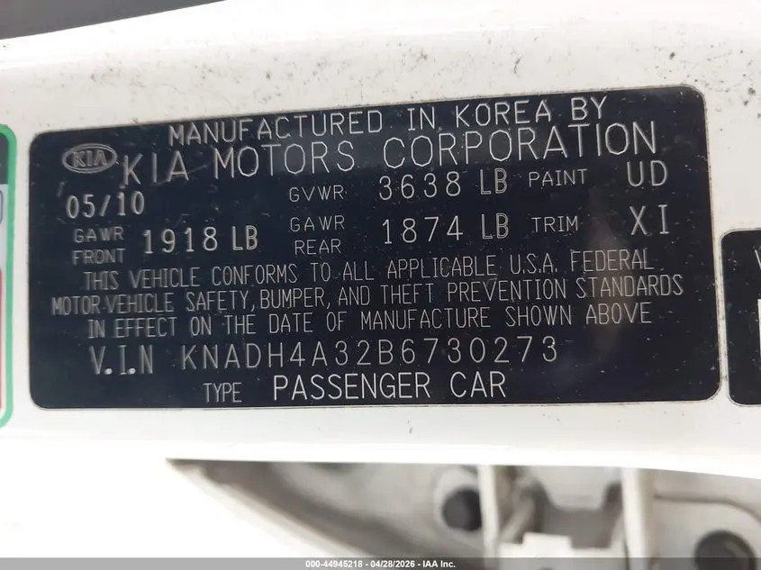 2011 KIA RIO LX