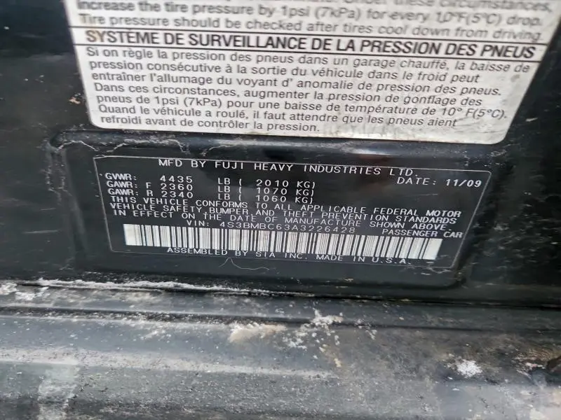 2010 SUBARU LEGACY 2.5I PREMIUM  