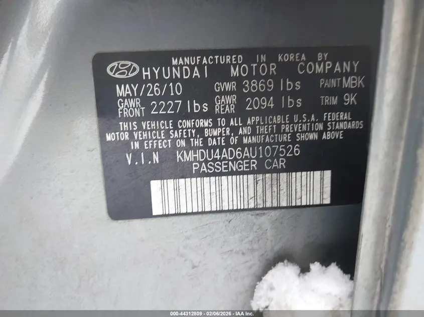2010 HYUNDAI ELANTRA GLS
