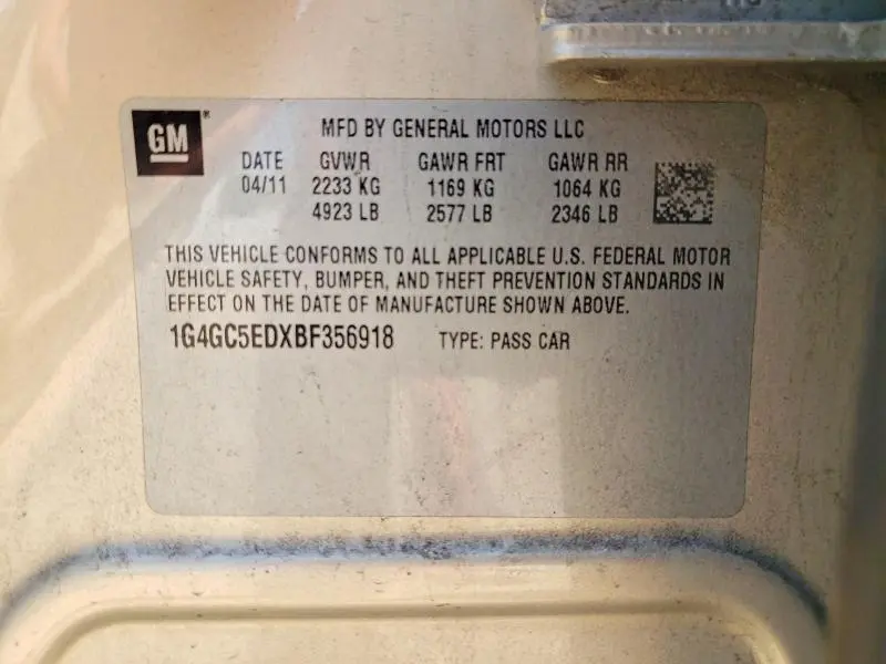 2011 BUICK LACROSSE CXL  