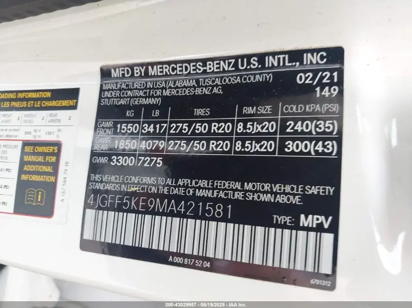 2021 MERCEDES-BENZ GLS 450 4MATIC