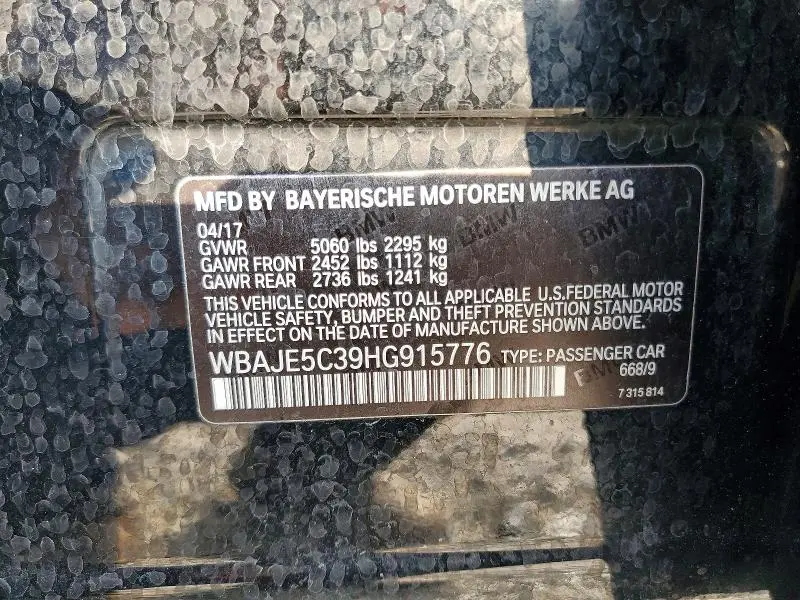 2017 BMW 540 I  