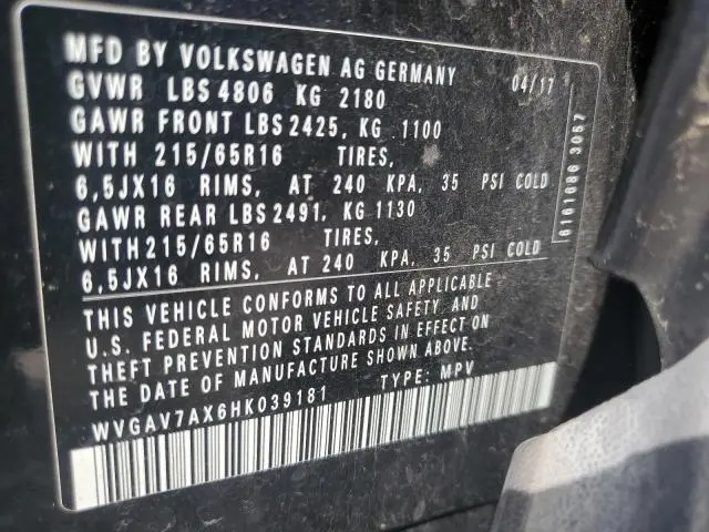 2017 VOLKSWAGEN TIGUAN S