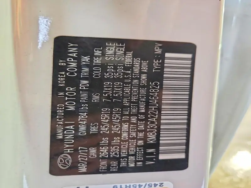 2017 HYUNDAI TUCSON LIMITED  