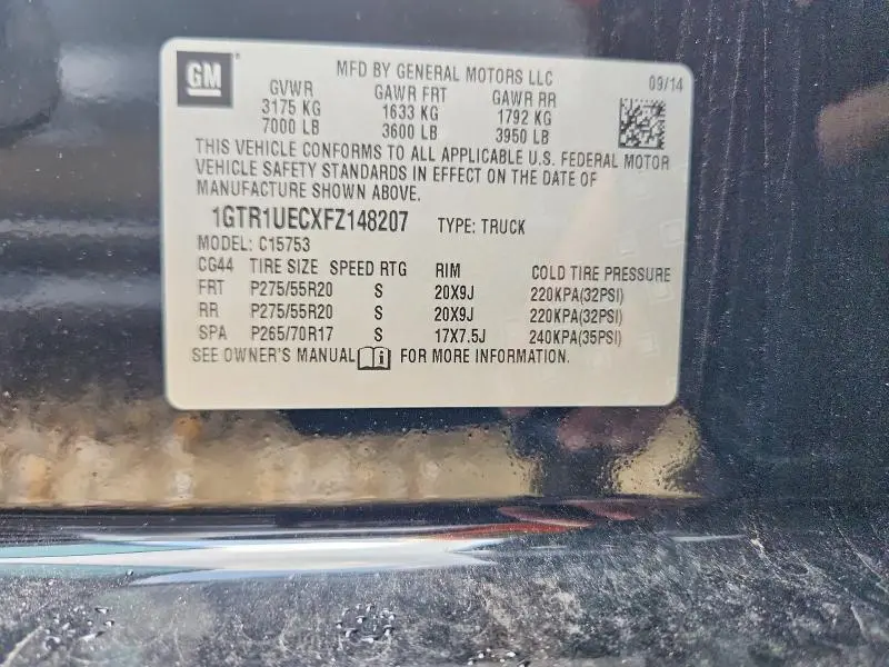 2015 GMC SIERRA C1500 SLE  