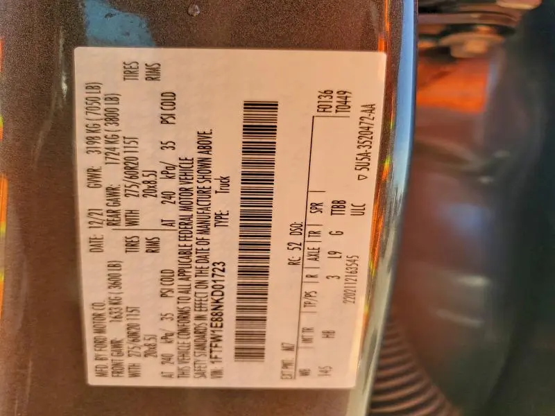 2022 FORD F150 SUPERCREW  