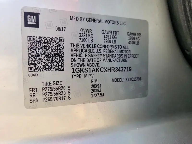 2017 GMC YUKON SLE  