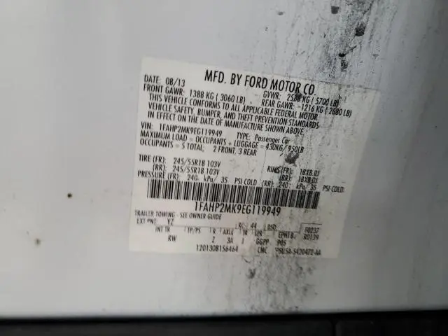 2014 FORD TAURUS POLICE INTERCEPTOR  